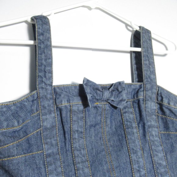 Marc Jacobs Crop Top Bow Detail Corset Bustier Blue Denim Size 4 - Picture 7 of 12